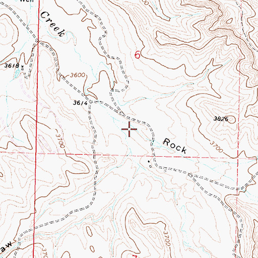 Topographic Map of Rock Draw, WY