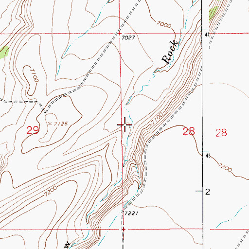 Topographic Map of Rock Hollow, WY