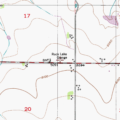 Topographic Map of Rock Lake Grange, WY