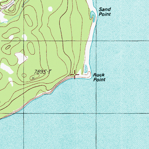 Topographic Map of Rock Point, WY