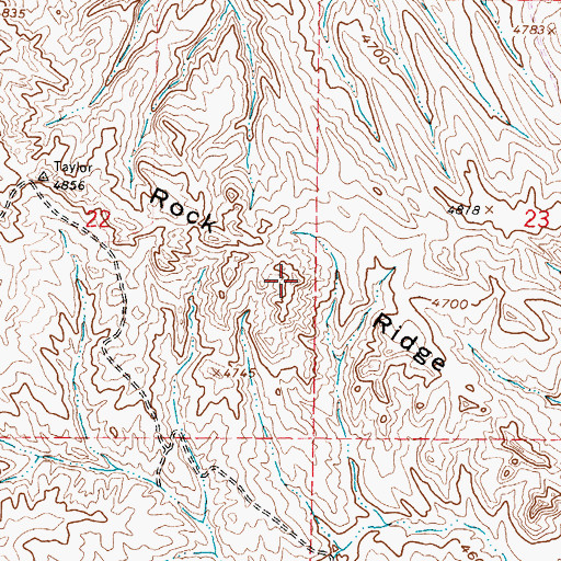 Topographic Map of Rock Ridge, WY