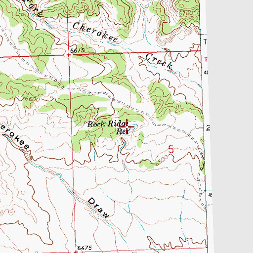 Topographic Map of Rock Ridge Reservoir, WY