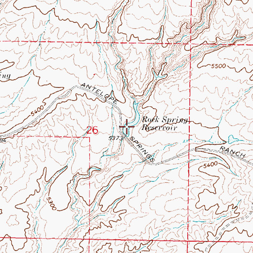 Topographic Map of Rock Spring Reservoir, WY