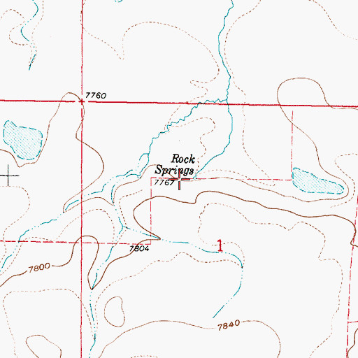 Topographic Map of Rock Springs, WY