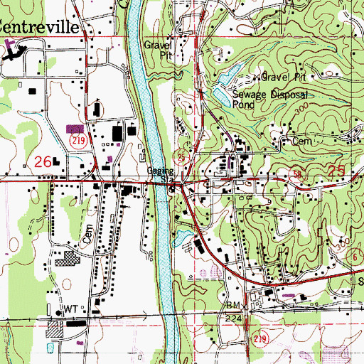 Topographic Map of Centreville, AL