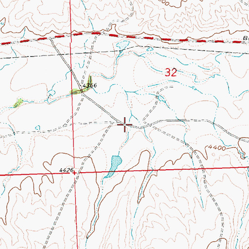 Topographic Map of Rock Springs Draw, WY