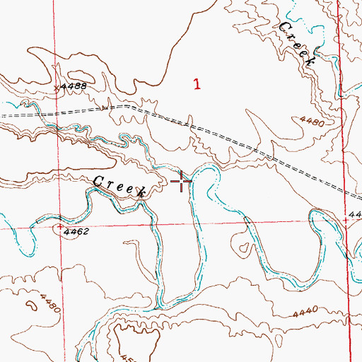 Topographic Map of Rock Waterhole Creek, WY