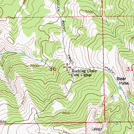 Topographic Map of Rocking Chair Cow Camp, WY