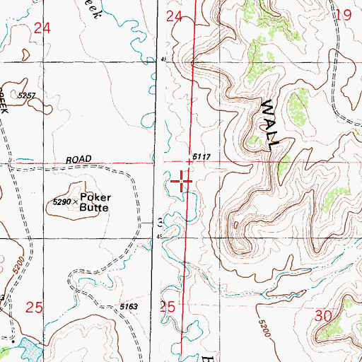 Topographic Map of Rocky Draw, WY