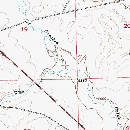 Topographic Map of Rocky Draw, WY