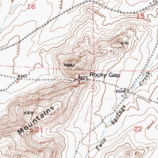 Topographic Map of Rocky Gap, WY