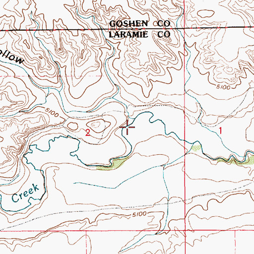 Topographic Map of Rocky Hollow, WY