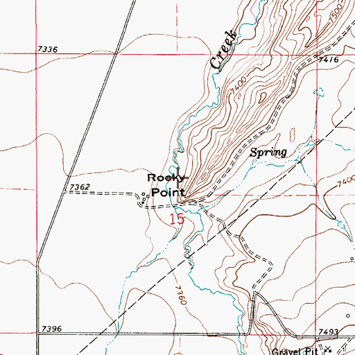 Topographic Map of Rocky Point, WY
