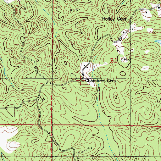 Topographic Map of Chambers Cemetery, AL