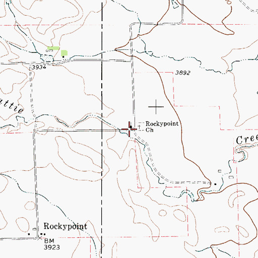 Topographic Map of Rockypoint Church, WY