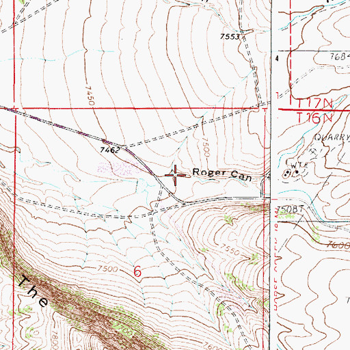 Topographic Map of Roger Canyon, WY