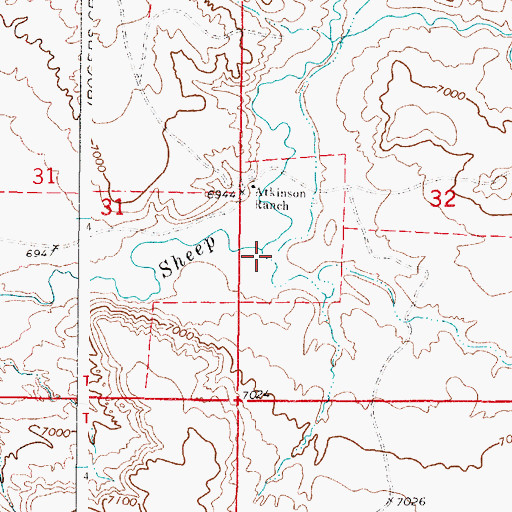 Topographic Map of Rogers Creek, WY