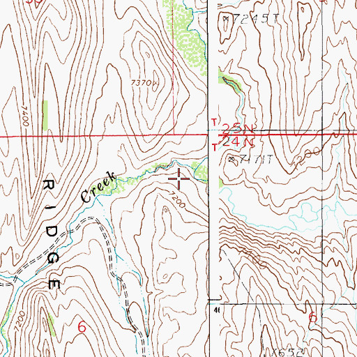 Topographic Map of Roney Creek, WY