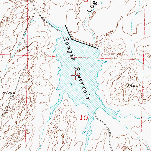 Topographic Map of Rongis Reservoir, WY