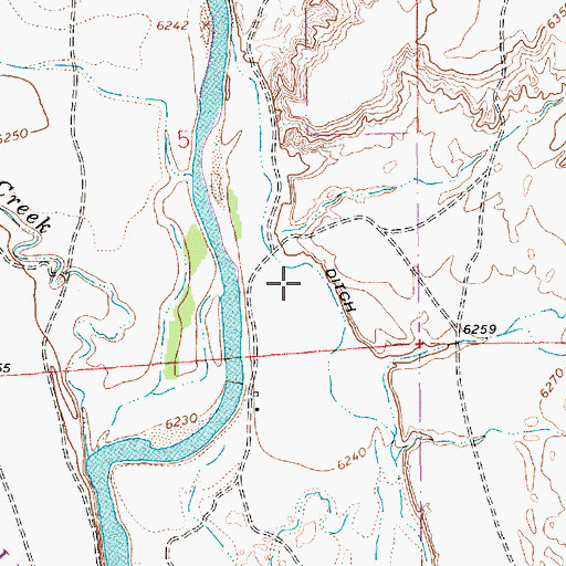 Topographic Map of Rood Ditch, WY