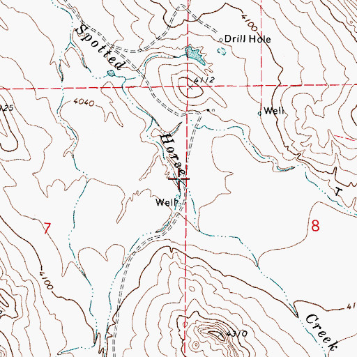 Topographic Map of Rose Creek, WY