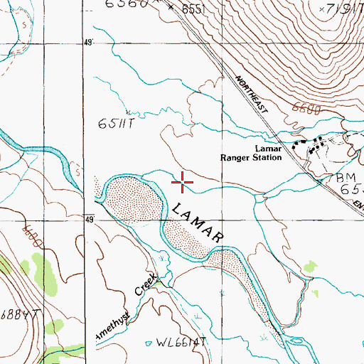 Topographic Map of Rose Creek, WY