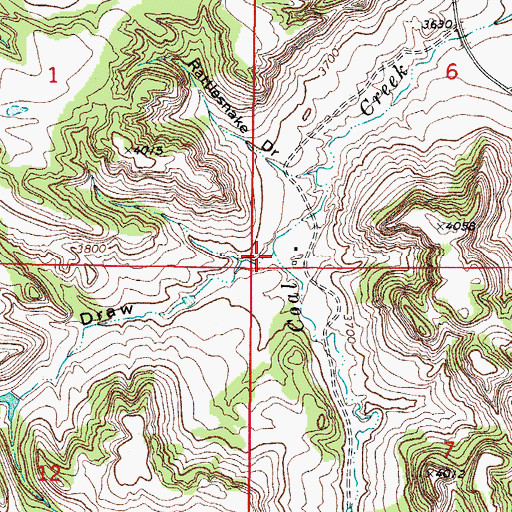 Topographic Map of Rosie Draw, WY