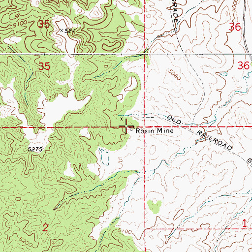 Topographic Map of Rosin Mine, WY