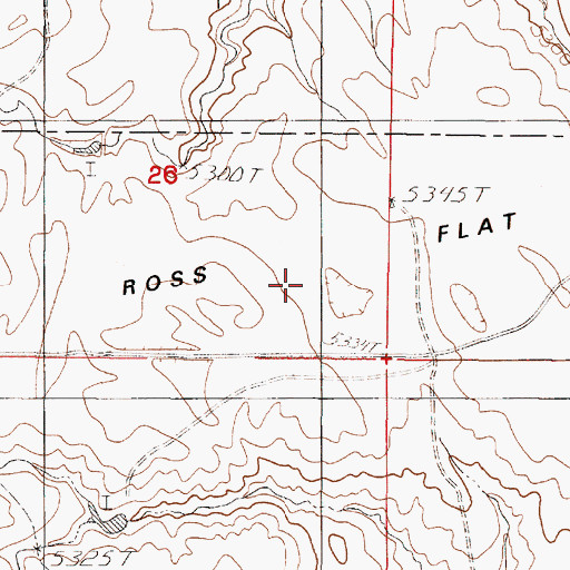 Topographic Map of Ross Flat, WY