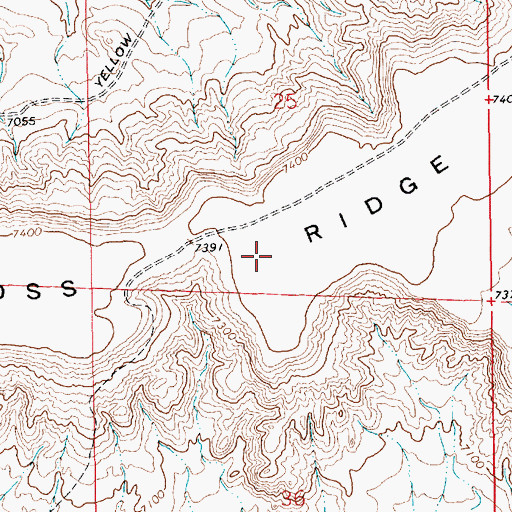 Topographic Map of Ross Ridge, WY