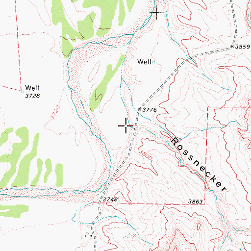 Topographic Map of Rossnecker Draw, WY