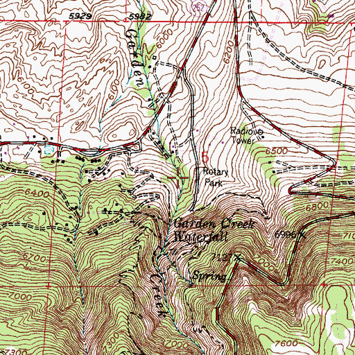 Topographic Map of Rotary Park, WY