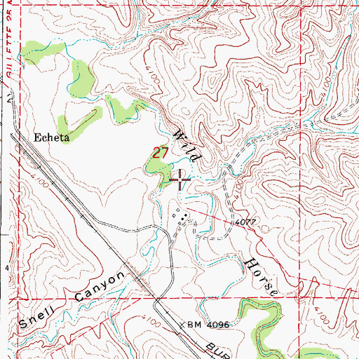Topographic Map of Rough Creek, WY