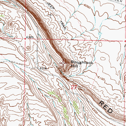 Topographic Map of Roughlock Hill, WY
