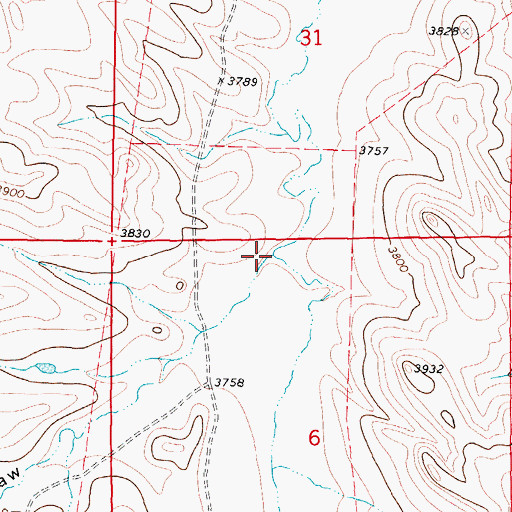Topographic Map of Roundup Draw, WY