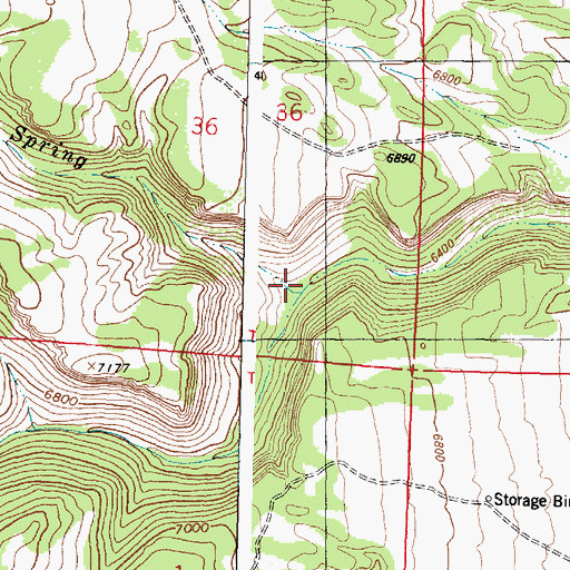 Topographic Map of Rowan Spring, WY