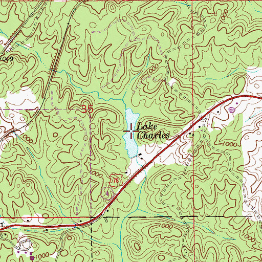 Topographic Map of Lake Charles, AL