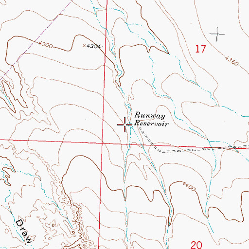 Topographic Map of Runway Reservoir, WY