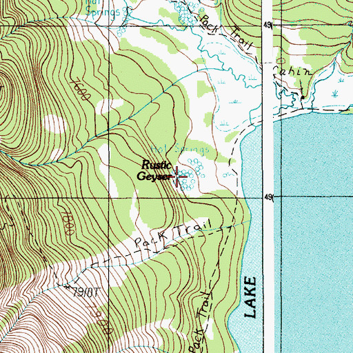 Topographic Map of Rustic Geyser, WY