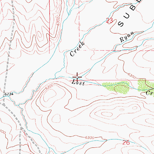 Topographic Map of Ryan Creek, WY