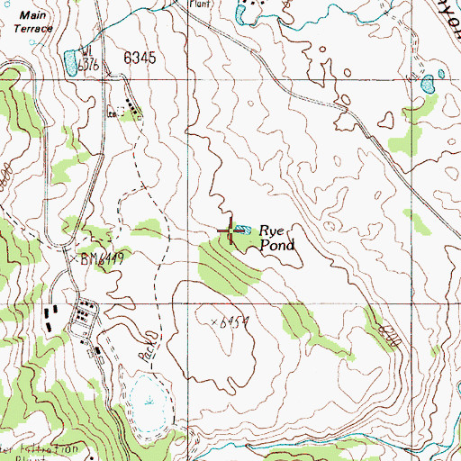 Topographic Map of Rye Pond, WY