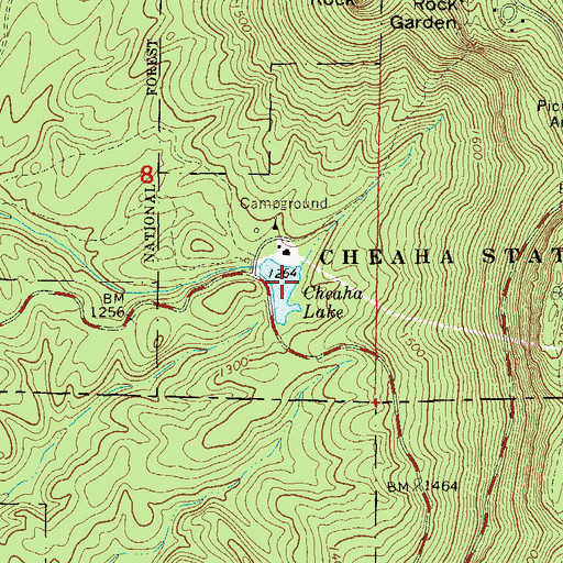 Topographic Map of Cheaha Lake, AL