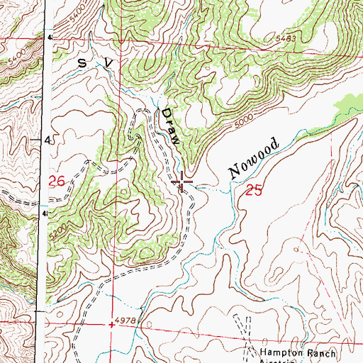 Topographic Map of S V Draw, WY
