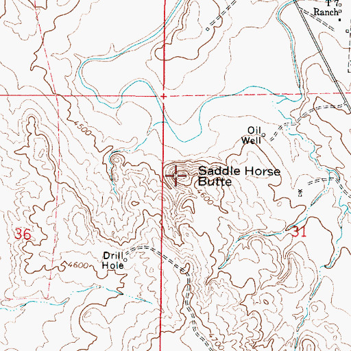Topographic Map of Saddle Horse Butte, WY