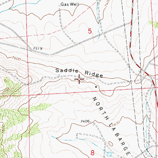 Topographic Map of Saddle Ridge, WY