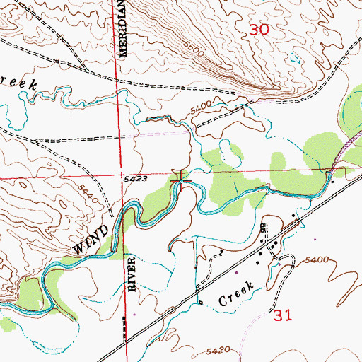 Topographic Map of Sage Creek, WY