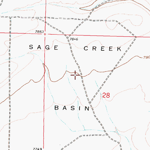 Topographic Map of Sage Creek Basin, WY