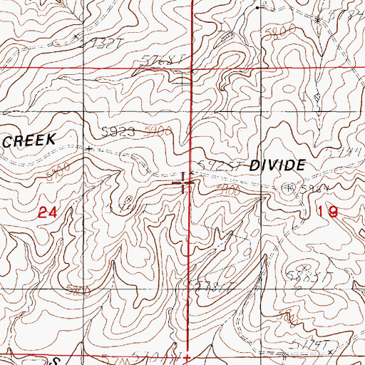 Topographic Map of Sage Creek Divide, WY