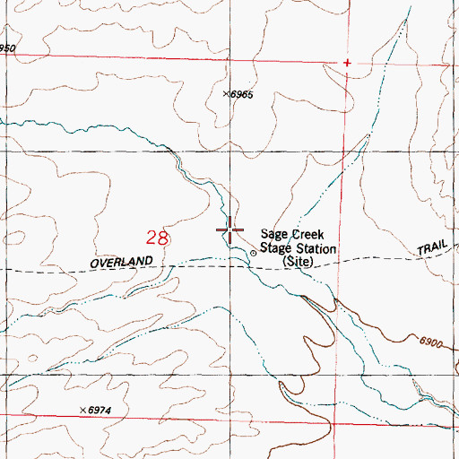 Topographic Map of Sage Creek Stage Station, WY