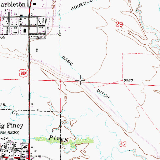Topographic Map of Sage Ditch, WY
